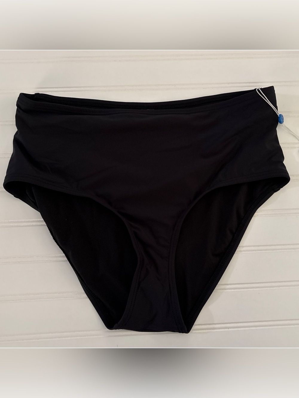 Birdsong Plus Size Eco Onyx Solid Black Basic Bikini Bottom Womens Size 16 W NEW